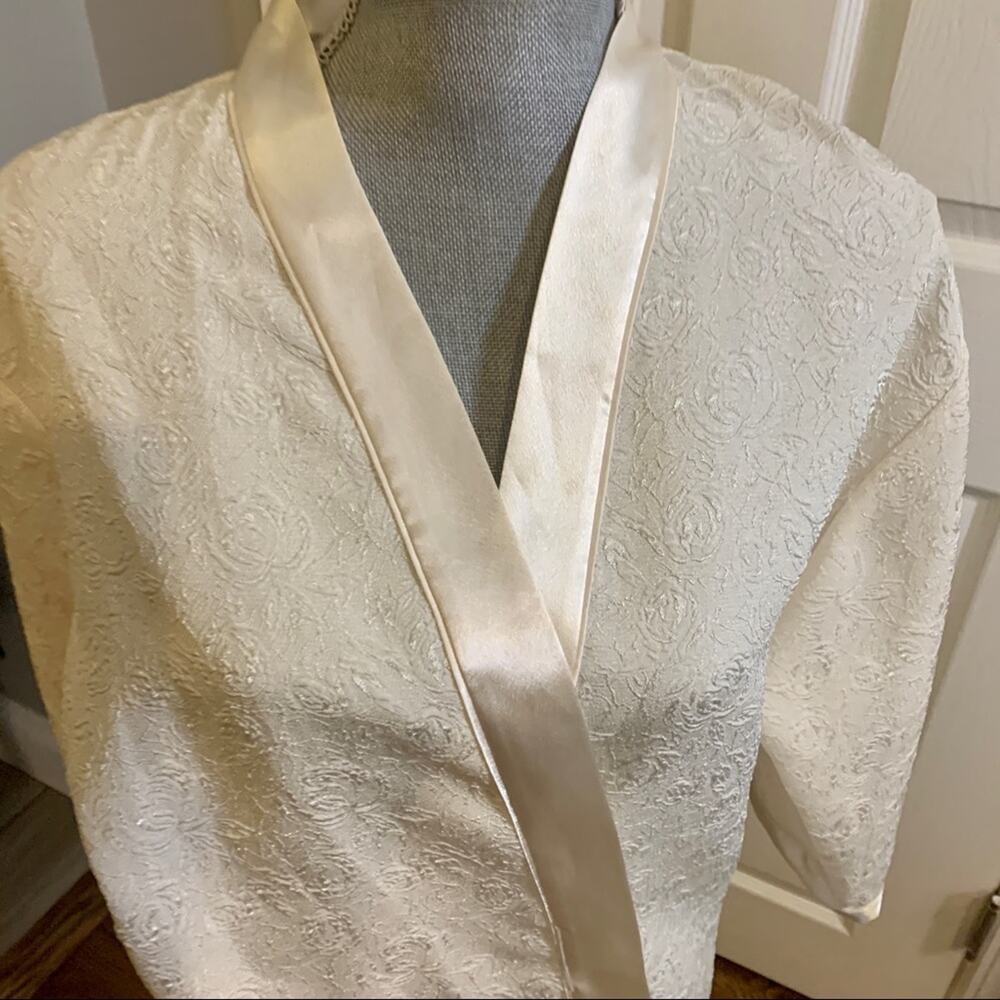 Oscar de la Renta Pink Label Floral Cream Kimono Jacket Medium - Picture 11 of 13